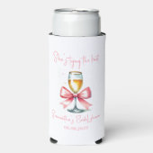 Coquette Pink Bow Vrijgezellenfeest Seltzer Blikjeskoeler (Seltzer Voorkant)