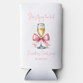 Coquette Pink Bow Vrijgezellenfeest Seltzer Blikjeskoeler (Voorkant)