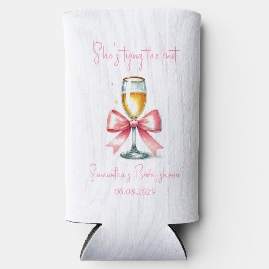 Coquette Pink Bow Vrijgezellenfeest Seltzer Blikjeskoeler (Voorkant)