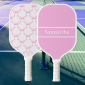 Coquette Pink Bows Custom Monogram Name Preppy Pickleball Paddle