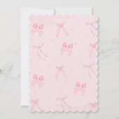 Coquette Pink Bows Parels Sweet Sixteen Birthday Kaart (Achterkant)