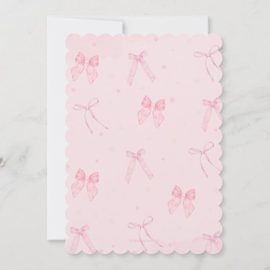 Coquette Pink Bows Parels Sweet Sixteen Birthday Kaart (Achterkant)