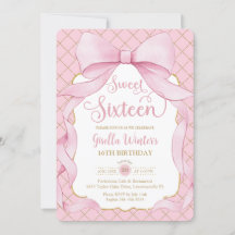 Coquette Pink Bows Sweet Sixteen 16 16e verjaardag