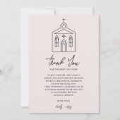 Coquette Pink Chapel Wedding Photo Bedankkaart (Voorkant)