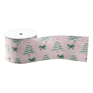 Coquette Pink Christmas Tree Grosgrain Ribbon Grosgrain Lint