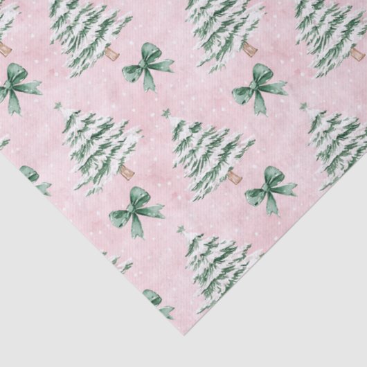 Coquette Pink Christmas Tree Tissue Paper Tissuepapier (Detail)