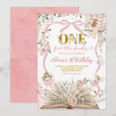 coquette pink fairy storybook birthday  kaart (Voorkant / Achterkant)
