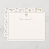 Coquette Pink Hot Air Balloon Nursery Note Card Kaart (Voorkant / Achterkant)