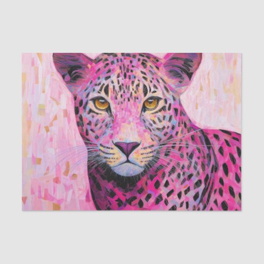  Coquette Pink Leopard Mosaic Style EN4R Decoupage Tissuepapier (Voorkant)