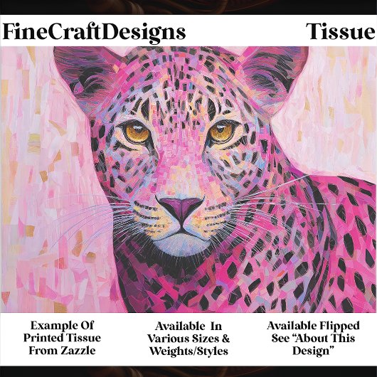  Coquette Pink Leopard Mosaic Style EN4R Decoupage Tissuepapier