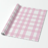 Coquette Pink Plaid Cadeaupapier (Uitgerold)