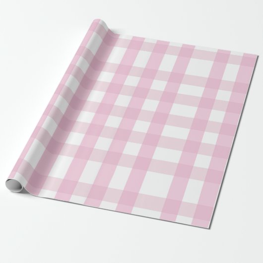 Coquette Pink Plaid Cadeaupapier (Uitgerold)