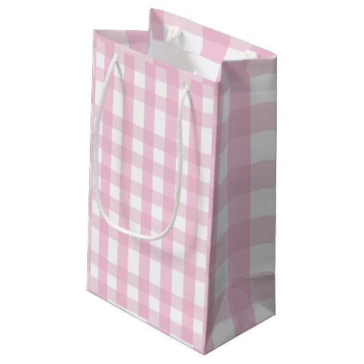 Coquette Pink Plaid Klein Cadeauzakje (Achterkant Gekanteld)