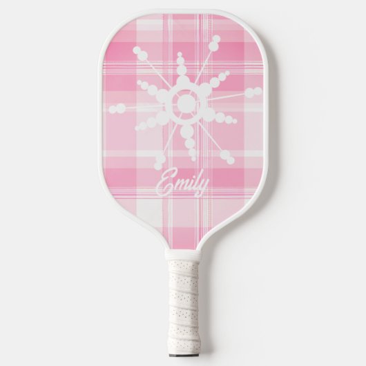 Coquette Pink Snowflake Playnaam Pickleball Paddle (Voorkant)