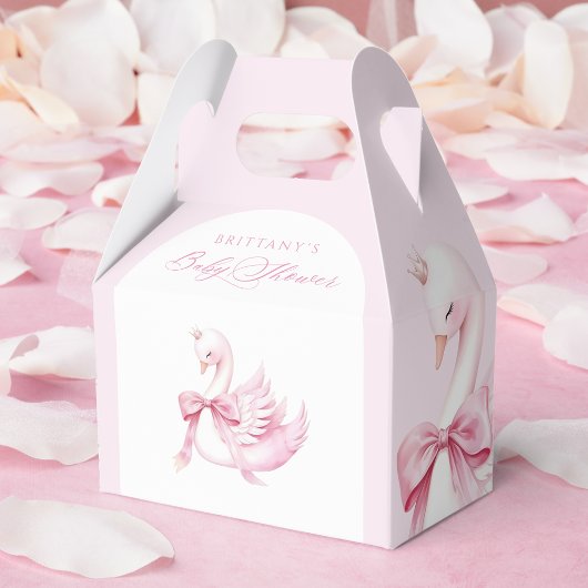 Coquette Pink Swan Baby shower Bedankdoosjes