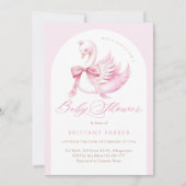 Coquette Pink Swan Baby shower Kaart (Voorkant)