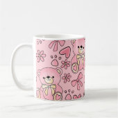Coquette Pink Teddy Bear Seamless Pattern Koffiemok (Links)