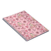 Coquette Pink Teddy Bear Seamless Pattern Notitieboek (Rechterzijde)