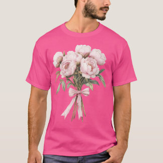 Coquette Pioen Boeket Geïnspireerde Bloem Plantenl T-shirt