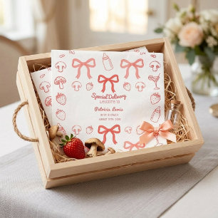 Coquette Pizza Special Delivery Baby Shower Servet