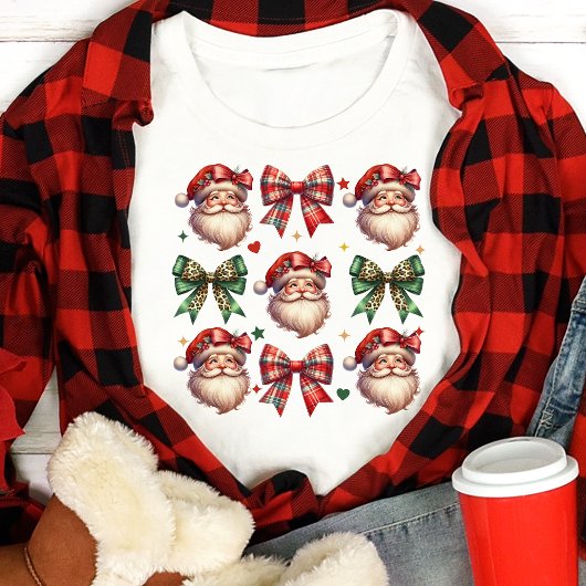 Coquette Plaid Bows en Kerstvibes Tri-Blend Shirt
