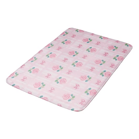 Coquette Plaid lint & Roos Roze Badmat (Gekanteld)