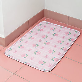 Coquette Plaid lint & Roos Roze Badmat