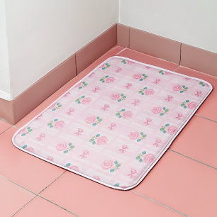 Coquette Plaid lint & Roos Roze Badmat