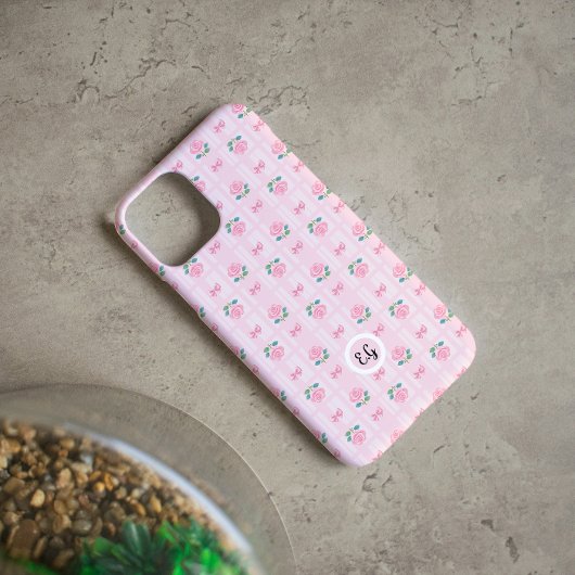 Coquette Plaid lint & Roos Roze Case-Mate iPhone Case