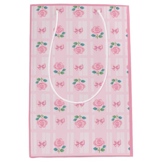 Coquette Plaid lint & Roos Roze Medium Cadeauzakje (Voorkant)