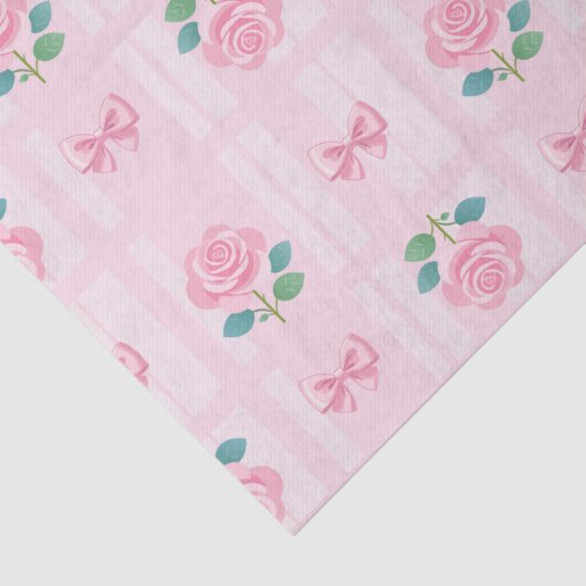 Coquette Plaid lint & Roos Roze Tissuepapier (Detail)