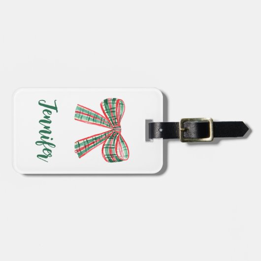 coquette plaid luggage tag bagagelabel (Voorkant horizontaal)