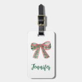 coquette plaid luggage tag bagagelabel (Voorkant verticaal)