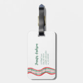 coquette plaid luggage tag bagagelabel (Achterkant verticaal)