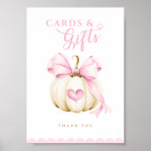 Coquette pompoen Baby shower Kaarten en geschenken Poster (Voorkant)