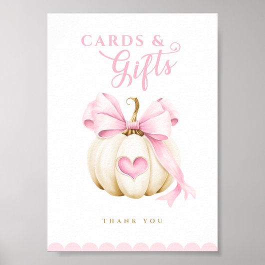 Coquette pompoen Baby shower Kaarten en geschenken Poster (Voorkant)