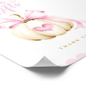 Coquette pompoen Baby shower Kaarten en geschenken Poster (Hoek)
