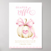 Coquette Pompoen Baby shower Luier Raffle Sign Poster (Voorkant)