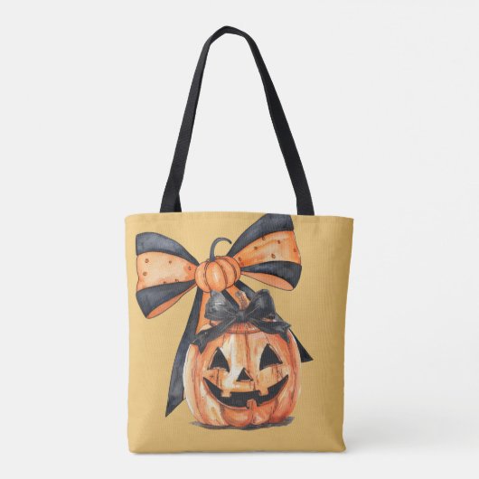 Coquette Pompoen Design Monogram Tote Bag (Achterkant)