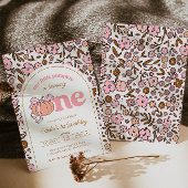 Coquette Pompoen Herfst Bloemen 1e Verjaardag Kaart