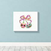 Coquette Pompoen Kersen Halloween Canvas Afdruk (Insitu (Houten vloer))