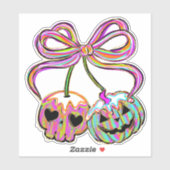 Coquette Pompoen Kersen Halloween Sticker (Vel)