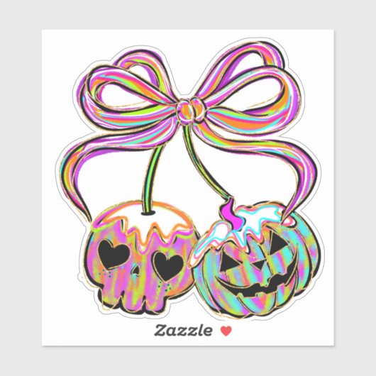 Coquette Pompoen Kersen Halloween Sticker (Vel)