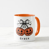 Coquette Pompoen Kersen Persoonlijke Halloween Mok (Voorkant rechts)