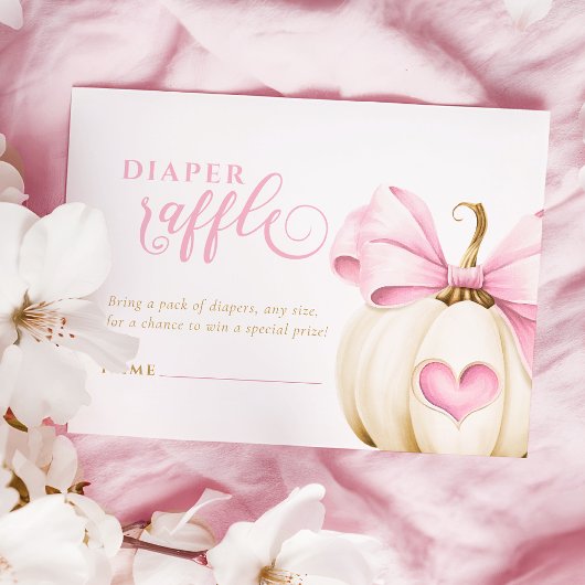 Coquette Pompoen Meisje Luier Raffle Informatiekaartje