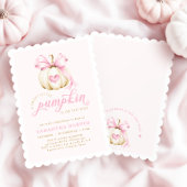Coquette Pompoen Roze Baby shower Kaart