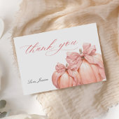 Coquette Pompoen Roze Bow Baby shower Dank u ca Bedankkaart
