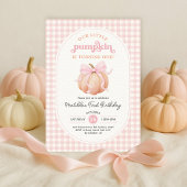 Coquette Pompoen Roze Bow Girl 1e Verjaardag Party Kaart