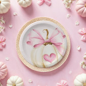 Coquette pompoen roze papier Borden Papieren Bordje