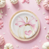 Coquette pompoen roze papier Borden Papieren Bordje